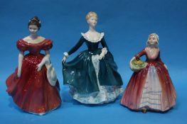 Three Royal Doulton figures 'Winsome', 'Janet' and 'Janine'