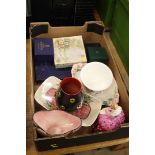 Tray assorted Maling, Royal Doulton etc.