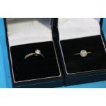 Two 9ct gold and diamond dress rings