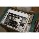 Tray of pictures and ephemera