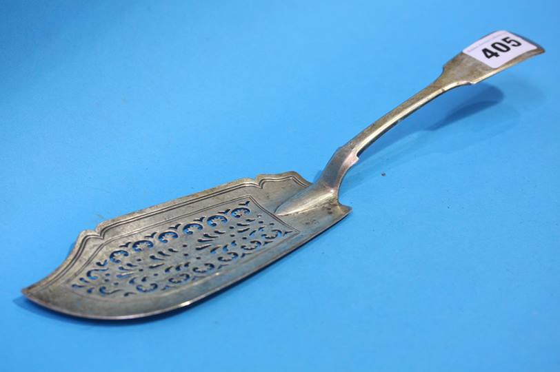 A Victorian silver fish slice possibly Glasgow 1893, 132 grams / 4.2 oz