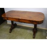 A good William IV Rosewood library table, 139cm length