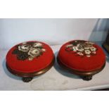 Pair of Victorian beadwork stools