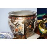 Large reproduction Oriental fish bowl