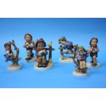 Six Hummel figures