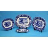 A set of three graduated 'Abbey' meat plates and one other (4)