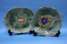 Two majolica dishes