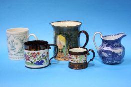 A Royal Doulton water jug with Arabic scene; a Wedgwood jug etc.