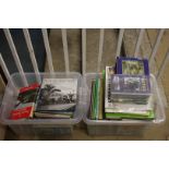 Two boxes of railway magazines