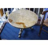 Onyx and brass coffee table