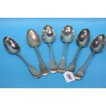 Matched set of 6 Georgian silver spoons