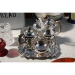 Plated tea set and tray