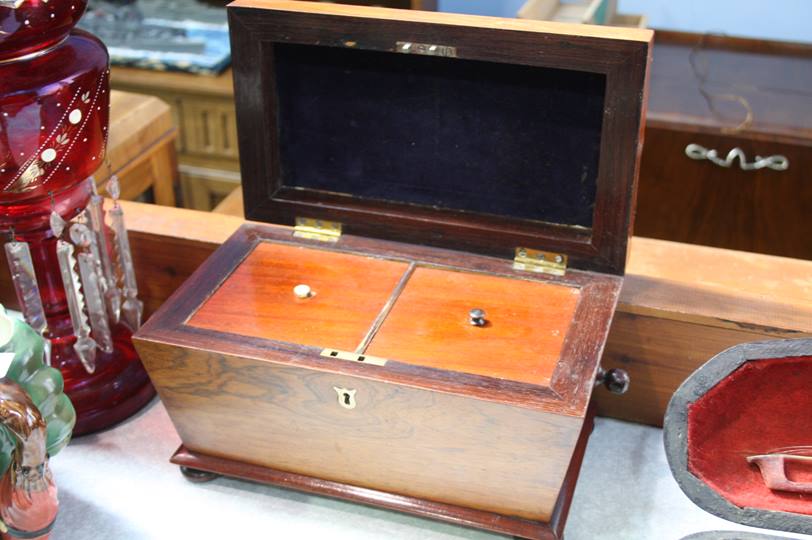 Rosewood tea caddy - Image 2 of 2