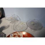 Cake stands and a Coronation glass plate