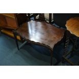 Mahogany tray top table with four pull out sides