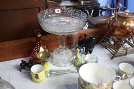 Cake stand, assorted glassware, Beswick, Poole etc