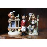 Two Hummel figures and a Royal Doulton fox