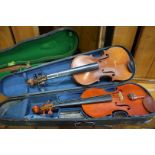 Two violins in cases