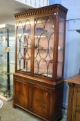 A mahogany Reprodux display cabinet