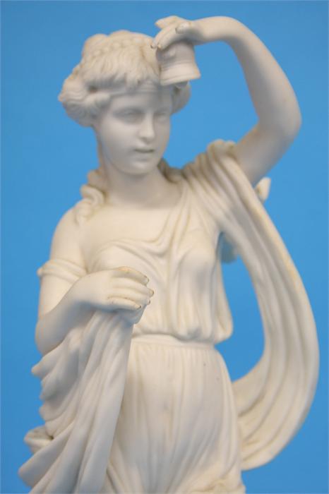 A Parian group of a classical female holding aloft - Image 2 of 2