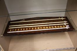 A mahogany Riley snooker scoreboard