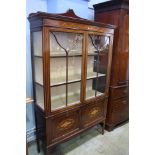 Glazed mahogany china cabinet