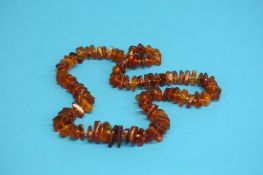 A natural amber necklace
