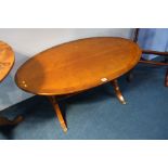 Reproduction mahogany oval coffee table