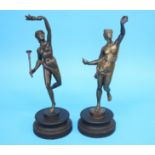 Pair of bronze figures