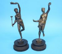 Pair of bronze figures