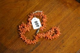 A Branch orange coral necklace
