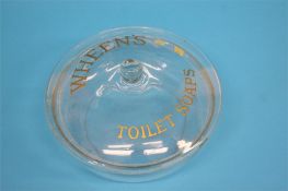 A 'Wheen's Toilet Soaps' circular clear glass lidd