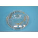 A 'Wheen's Toilet Soaps' circular clear glass lidd