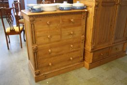Matching pine chest of six drawers, 111 x 100 x 50