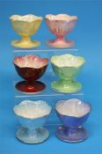 Fifteen Maling lustreware Sundae dishes and a Besw
