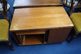 Teak fold over table with nest of tables