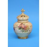 A Royal Worcester vase and cover decorated with ch