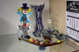 A collection of assorted Murano glass