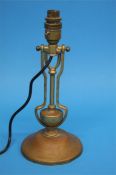 A heavy brass ships swivel table lamp, stamped AP9