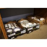 3 Trays assorted tea china