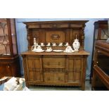 Oak carved buffet back sideboard