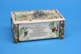 A Crown Devon 'Daisy Bell' musical box, 21cm lengt