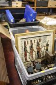 3 Boxes of assorted Egyptian style figures etc.