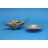 A 925 standard silver two handled bowl and a shall