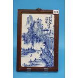 A set of 4 Oriental blue and white ceramic plaques