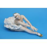 A Continental Porcelain ballerina figurine, green