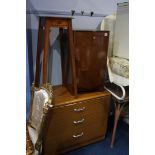 Bedside cabinet, modern chest of drawers and a pla