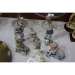 Six Lladro figures