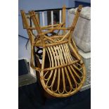 Wicker armchair and one other