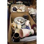 Two trays of china including Carlton Ware, Noritak